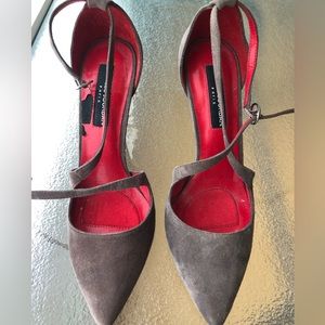 Suede high heeled Charles Jourdan shoes